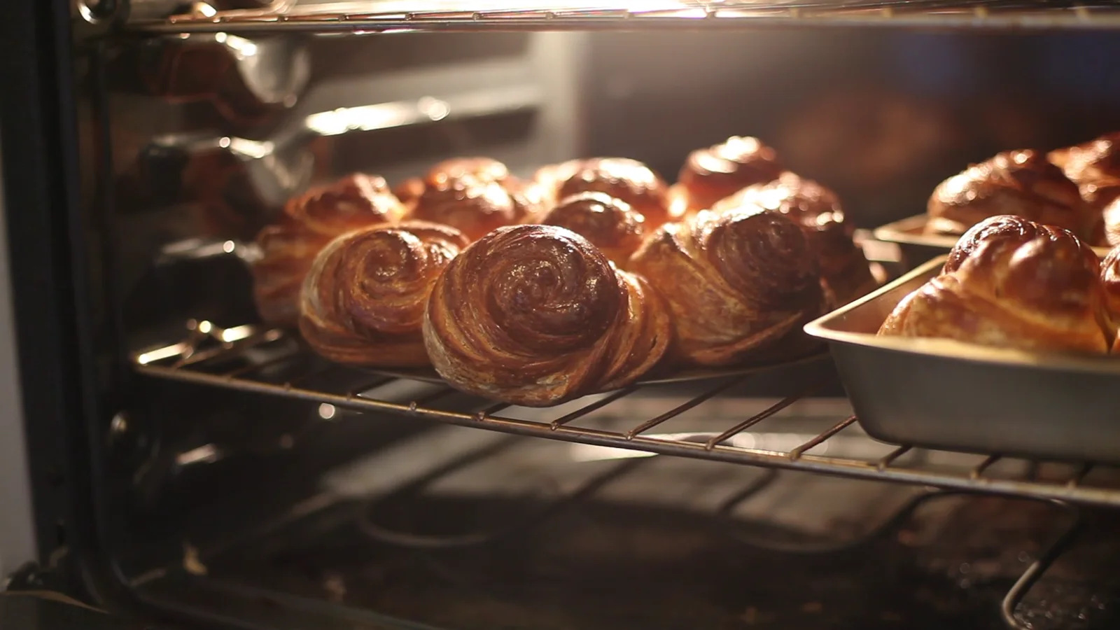 Fresh pastries being prepared for the trading day